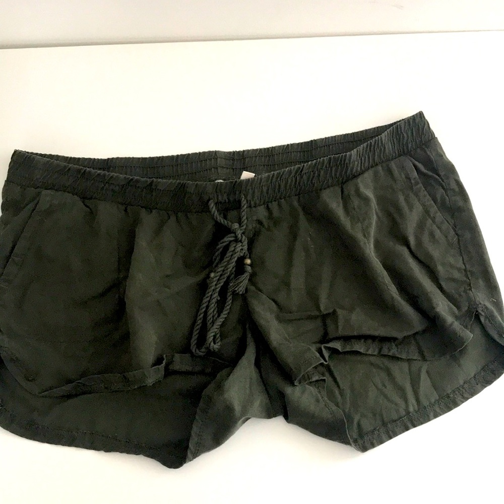 Green maternity shorts